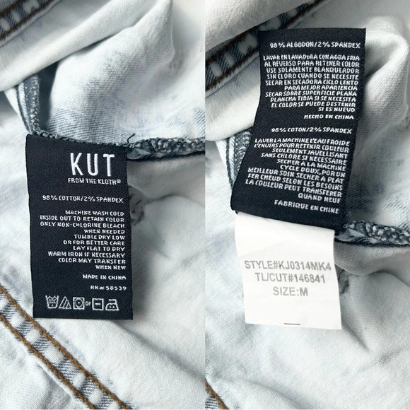 Kut From the Kloth Light Wash Distressed Jean Jacket - Picture 15 of 16